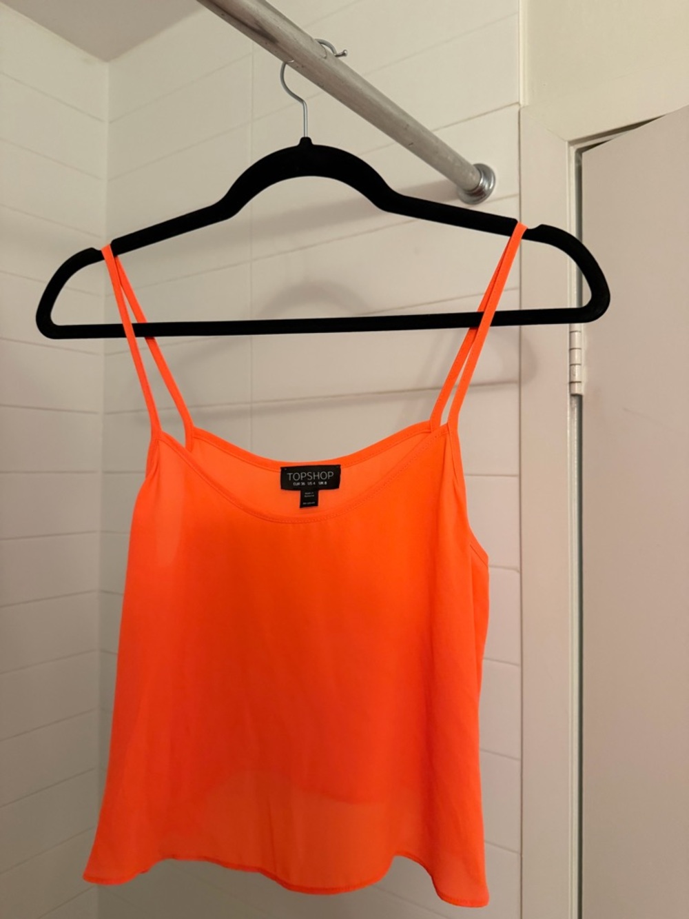 Topshop Bright Orange Sheer Tank | Size 4 | Flowy Summer Top